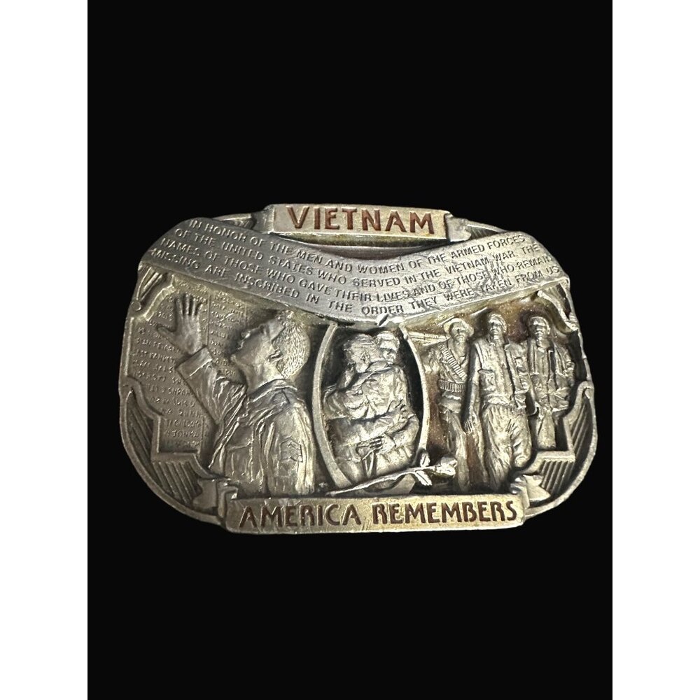 C+J inc  Vietnam War Commemorative Belt Buckle Made In USA‎ Vintage 1992